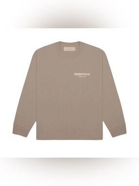 ESSENTIALS Fear Of God Desert Khaki Mock Neck Cotton Long Sleeve Tee Shirt XXL